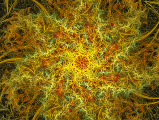 Abstract multicolored fractal. 3D rendering.