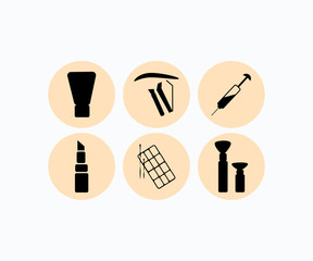 icons for a makeup artist for the background gradient . Vector graphics