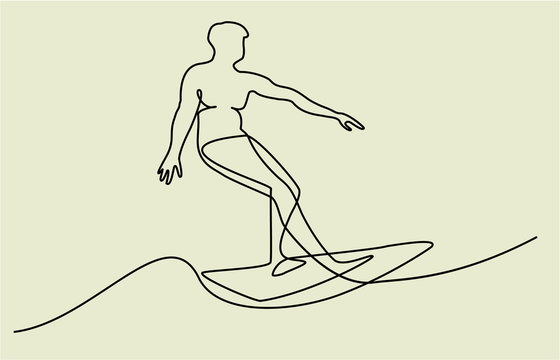 recommend clip art: Abstract surfer one line drawing 
