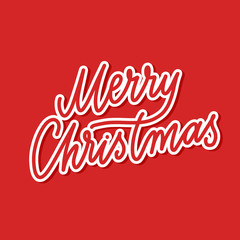 Merry Christmas - hand lettering vector.