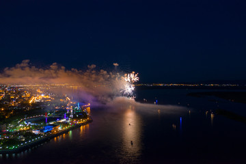 Fototapeta premium Fireworks at the city festival.