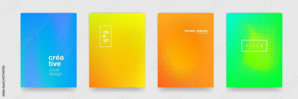 Poster Background, abstract geometric texture design. Vector trend halftone color gradient pattern background