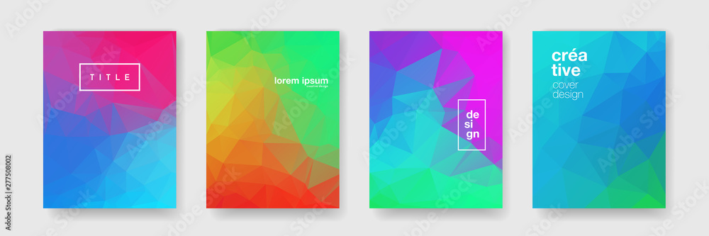 Aufkleber Geometric pattern background, abstract color gradient. Vector mosaic wave texture modern pattern background