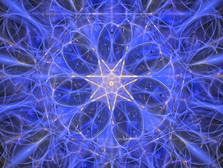 Abstract composition in blue tones. 3D rendering.