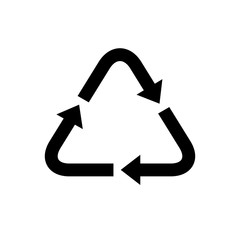 recycle icon template, arrow recycle triangle logo for plastic materials