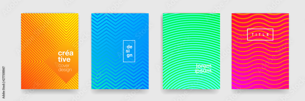 Leinwandbilder Texture pattern background, abstract geometric line wave. Vector color gradient modern trend pattern background design