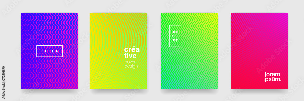 Poster Abstract texture, color gradient pattern background. Vector geometric line wave, modern trend simple minimal geometric pattern background design