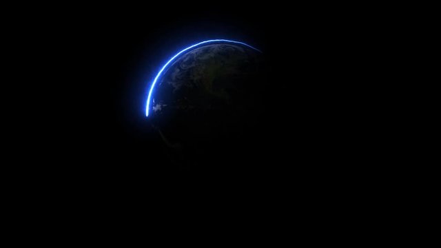 Animation of loading bar at the space. Ecology footage concept