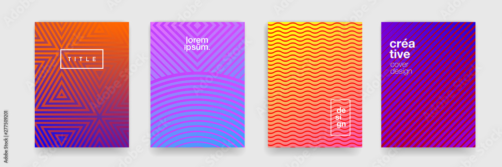Aufkleber Backgrounds and patterns, abstract geometric texture line and wave shape. Vector color gradient pattern background, trend graphic design