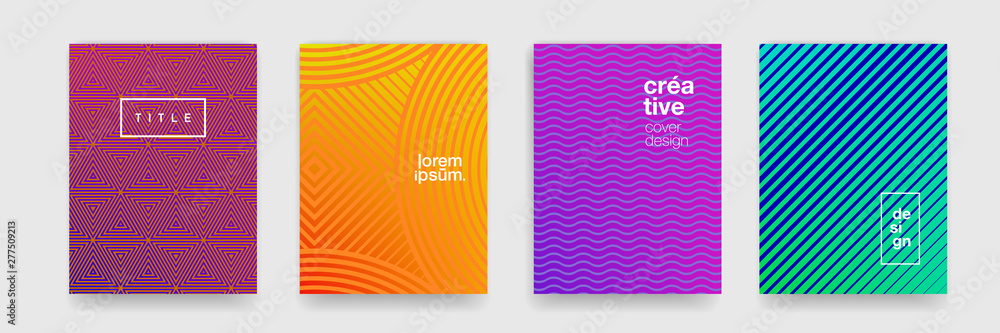Poster Patterns and backgrounds, abstract geometric texture graphic design. Vector line and wave shape, trend color gradient pattern background