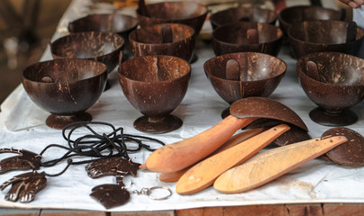 Sri Lankan masks for different holidays. Religious ancient rituals and creativity. Stock photo