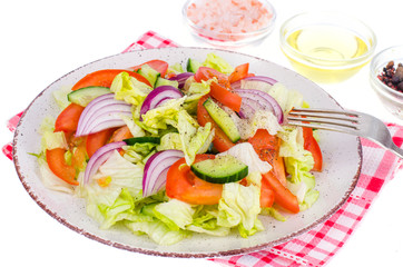 Fresh vegetable salad, diet food. 