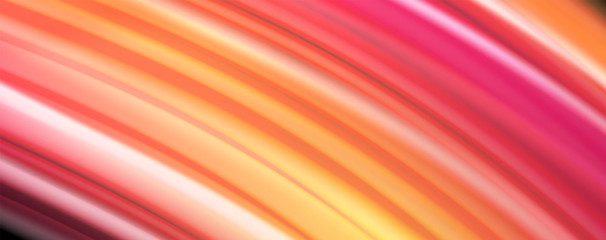 Abstract wave lines fluid rainbow style color stripes on black background. Artistic illustration for presentation, app wallpaper, banner or poster