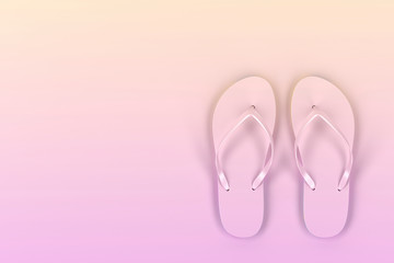 Colorful flip-flops - top view.