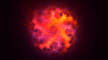 Fototapeta premium 3D rendering abstract red fractal light background