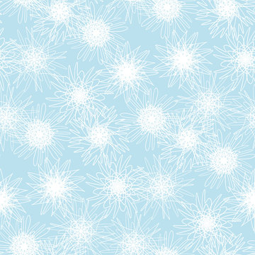 Tender xmas snowflakes geometric seamless pattern