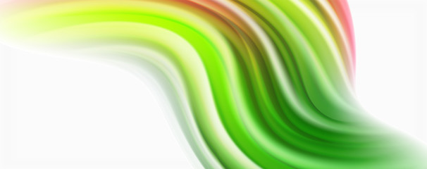 Modern Liquid color flow on white - colorful flow poster. Techno Wave Liquid shape in white color background. Design for your design project