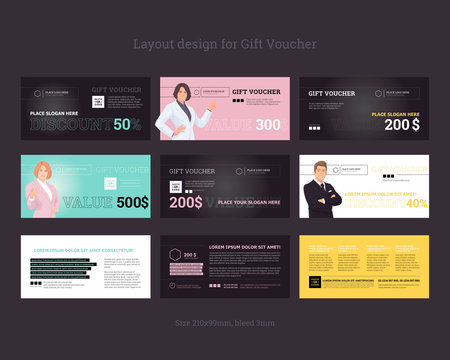 Gift Certificates. Business document templates. Vector.