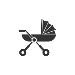 Baby stroller icon template black color editable. Baby stroller symbol vector sign isolated on white background. Simple logo vector illustration for graphic and web design.