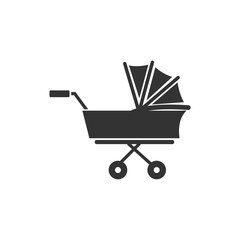Baby stroller icon template black color editable. Baby stroller symbol vector sign isolated on white background. Simple logo vector illustration for graphic and web design.