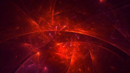 3D rendering abstract red fractal light background