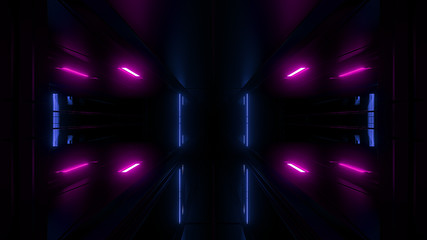 high reflective scifi tunnel wallpaper 3d rendering