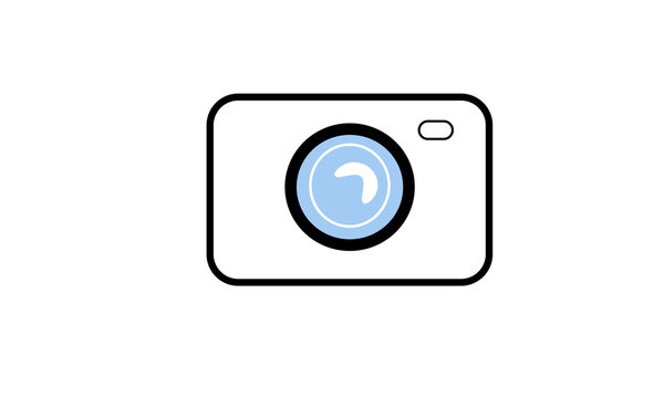 compact digital camera icon on white background