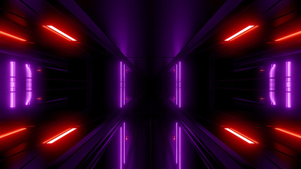 high reflective scifi tunnel wallpaper 3d rendering