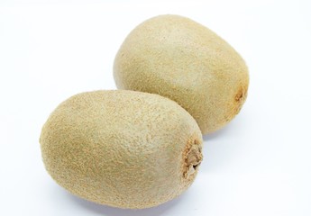 Kiwi is a delicious fruit located on a white background