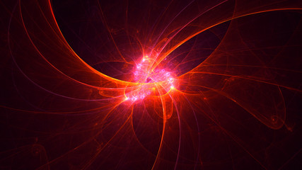 3D rendering abstract red fractal light background