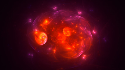 Naklejka premium 3D rendering abstract red fractal light background