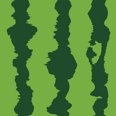 Green watermelon skin vector seamless pattern. Summer fruit peel background. Striped watermelon surface or texture.