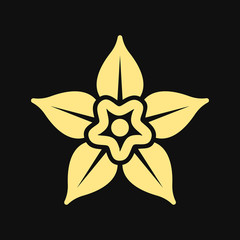 Vanilla Flower Icon On White Background. Vector Logo