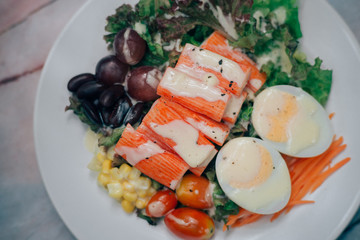 fresh vegetable salad on a plate