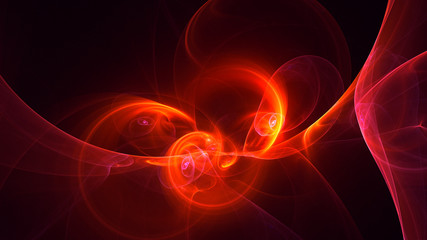 3D rendering abstract red fractal light background