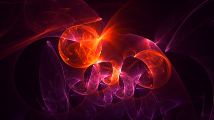 3D rendering abstract red fractal light background