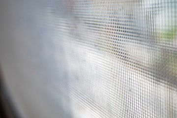 Dusty close up of a window protection 