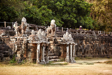 Angkor Thom is a famous landmark in Cambodia.