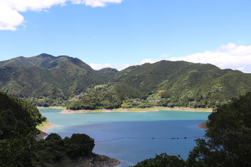Fototapeta na wymiar 神流湖（群馬県藤岡市）,lake kanna,fujioka city,gunma,japan