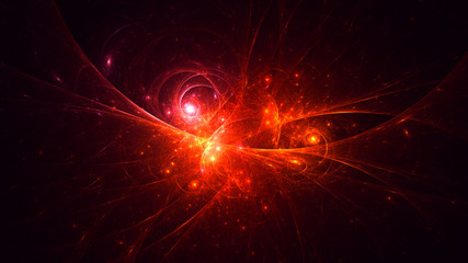 3D rendering abstract red fractal light background