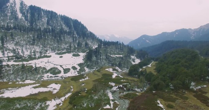 Aerial view of Himalayas peak beautiful & mesmerizing view. Snowy peak of Himalayas. Snow Himalayan Mountains.Nature beauty. Heaven. Nature Lover. Upper Himalayas, Uttarakhand, India. 