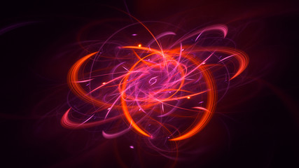 3D rendering abstract red fractal light background