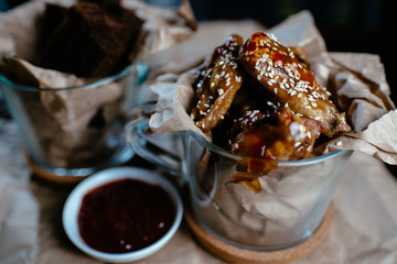 Shrimp with sesame and sour-sweet sauce
