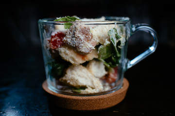 Cesar salade in glass