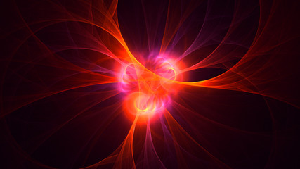 Obraz premium 3D rendering abstract red fractal light background
