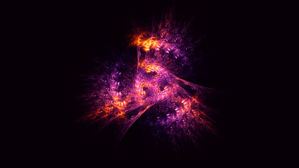 3D rendering abstract red fractal light background