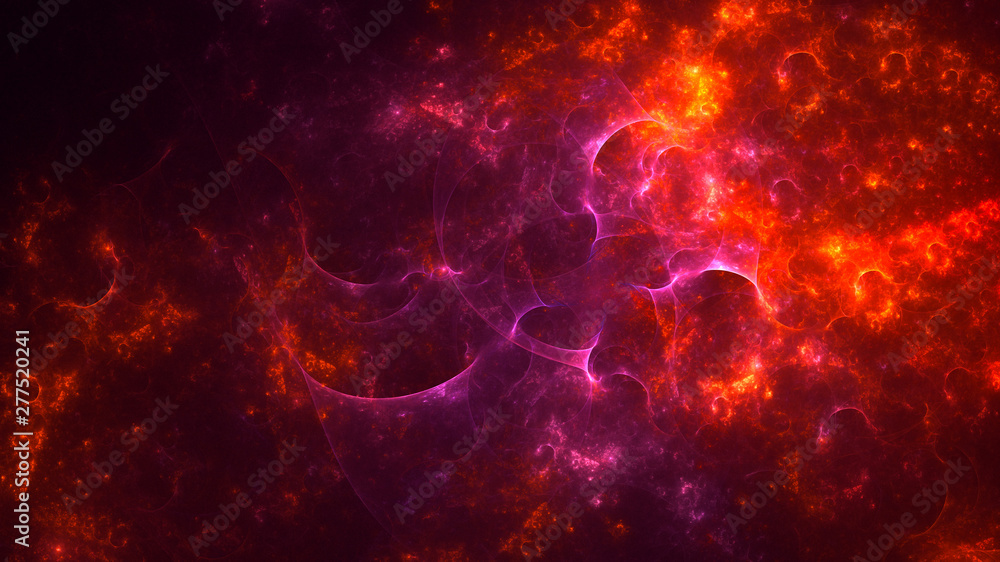 Wall mural 3d rendering abstract red fractal light background