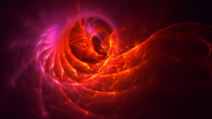 3D rendering abstract red fractal light background