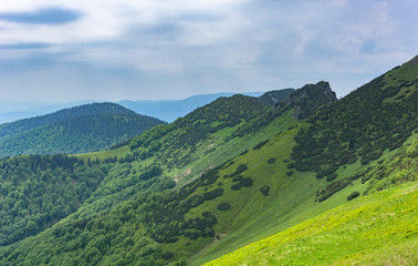 Fototapeta premium Wonderful panorama of the mountains and clouds in the summer. Western Carpathians, Slovakia, Little Fatra.