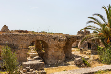 Naklejka premium Ruins of the Roman Baths of Carthage, Tunisia, 21 Jun 2019.